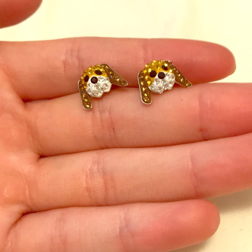 Sterling silver dog earrings